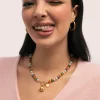 Collar Alpine Stones Acero Baño Oro