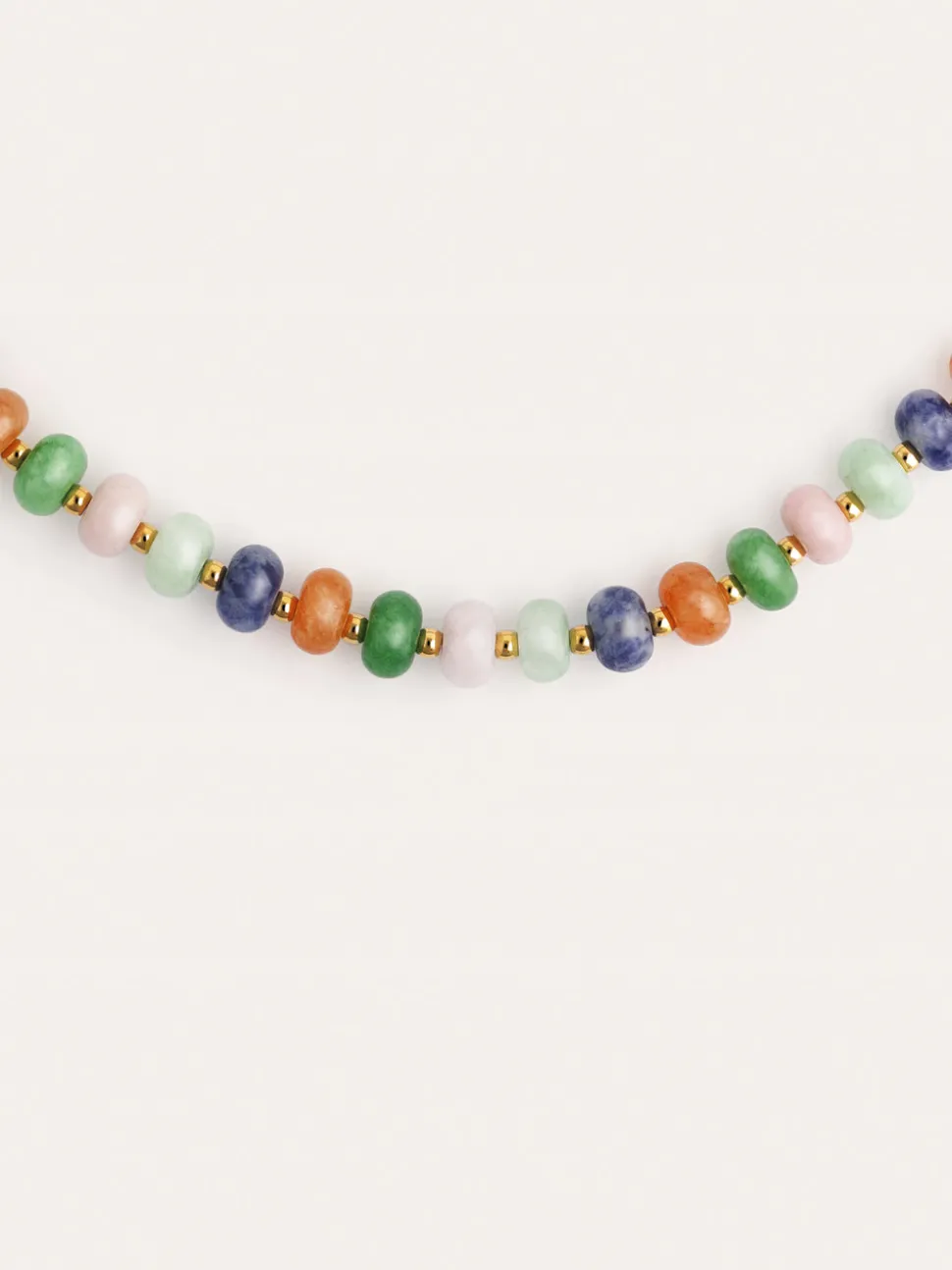 Collar Alpine Stones Acero Baño Oro