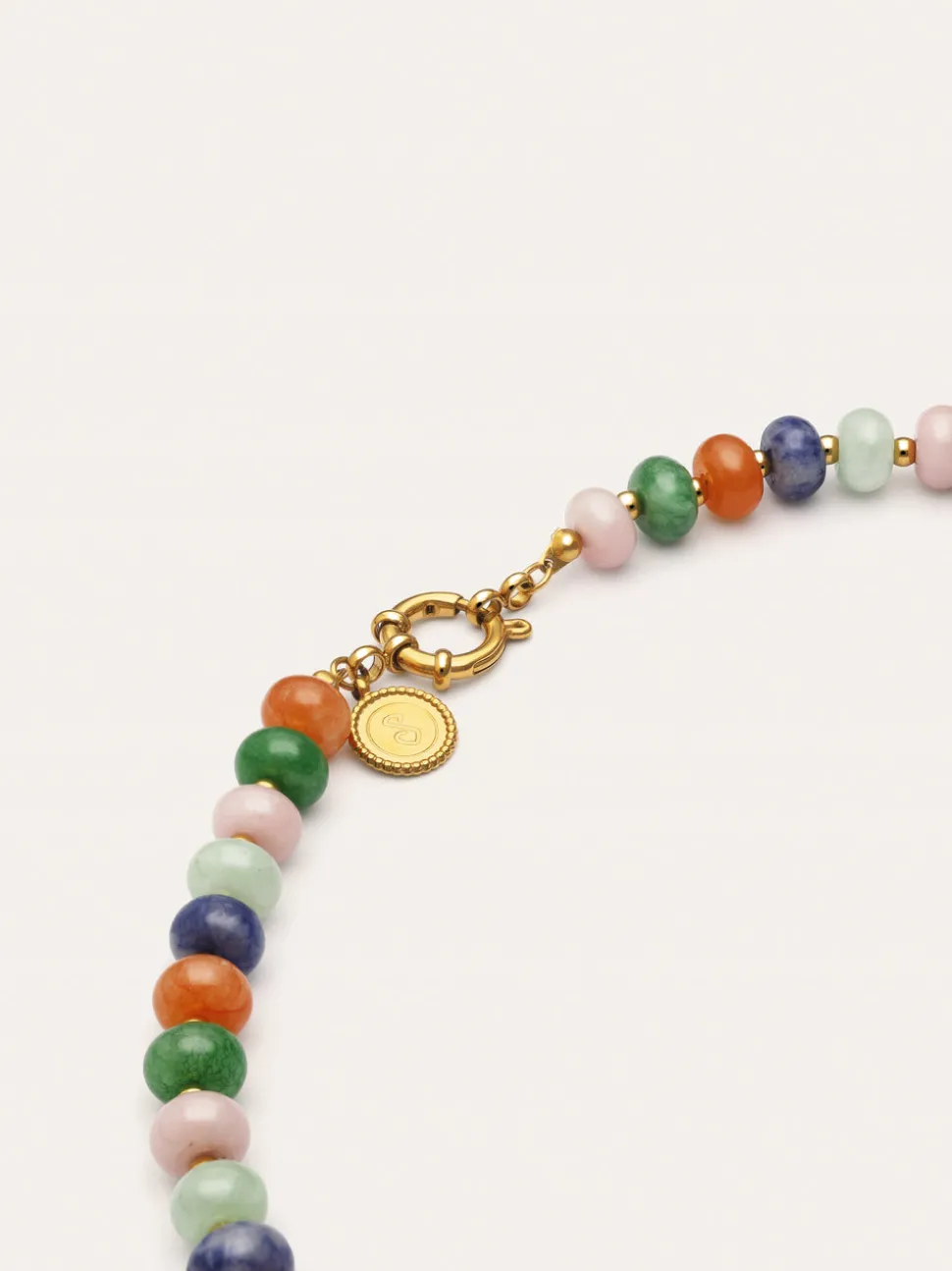 Collar Alpine Stones Acero Baño Oro