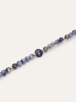 Collar Amulet Cianita Acero Baño Oro