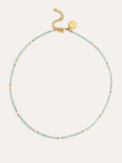 Collar Azulina Acero Baño Oro