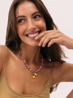 Collar Bali Stones Acero Baño Oro