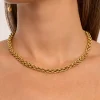Collar Big Rope Acero Baño Oro