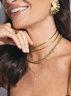 Collar Big Rope Acero Baño Oro