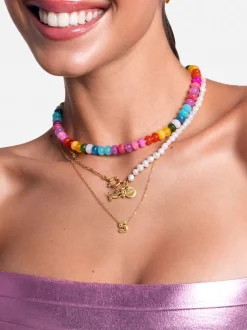 Collar Bloom Stones Acero Baño Oro