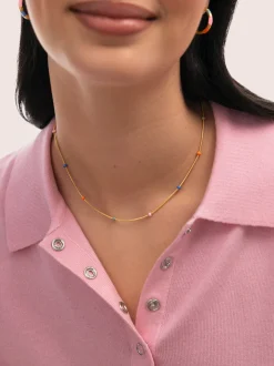 Collar Carla Enamel Acero Baño Oro