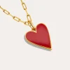 Collar Chic Lovely Heart Red Acero Baño Oro