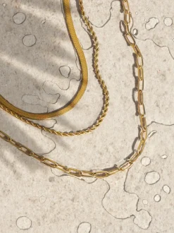 Collar Cord Acero Baño Oro