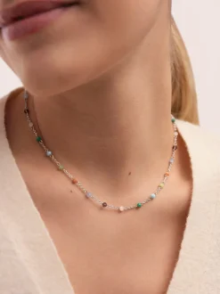 Collar Crystals Colors Acero