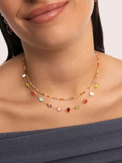 Collar Crystal Summer Acero Baño Oro