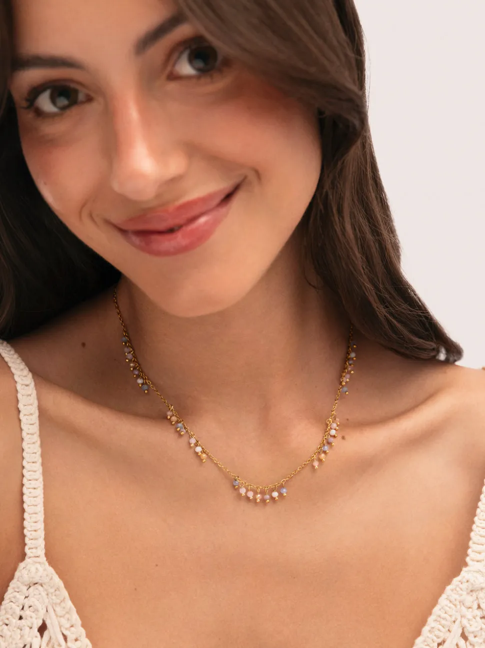 Collar Dancing Daphne Acero Baño Oro