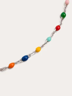 Collar Dots Colors Enamel Plata