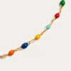 Collar Dots Colors Enamel Plata Baño Oro
