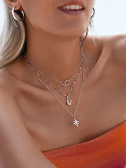 Collar Dots Colors Enamel Plata
