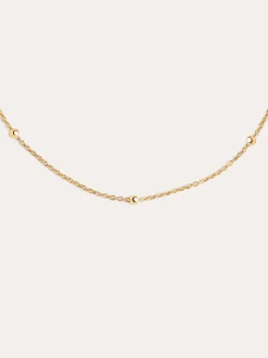 Collar Dots Plata Baño Oro