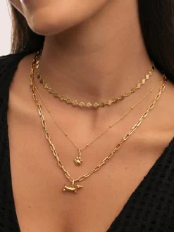 Collar Dots Plata Baño Oro