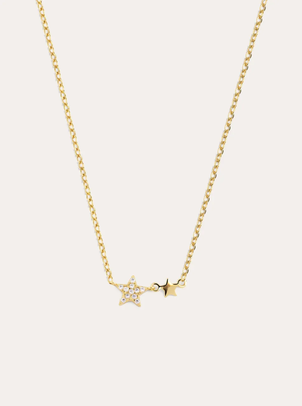 Collar Duo Stars Plata Baño Oro