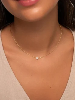 Collar Duo Stars Plata Baño Oro