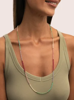 Collar Dye Dots Pastel Acero Baño Oro