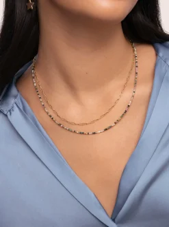 Collar Eloise Long Acero Baño Oro