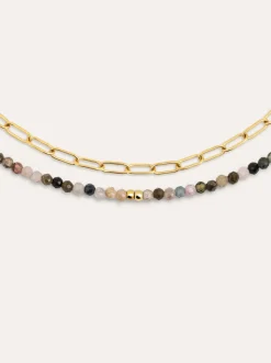 Collar Eloise Long Acero Baño Oro