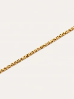 Collar Fine Disco Acero Baño Oro