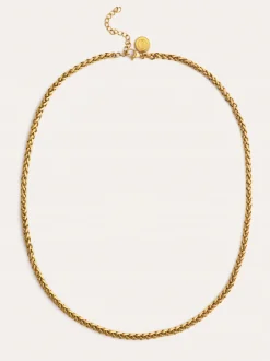 Collar Fine Disco Acero Baño Oro