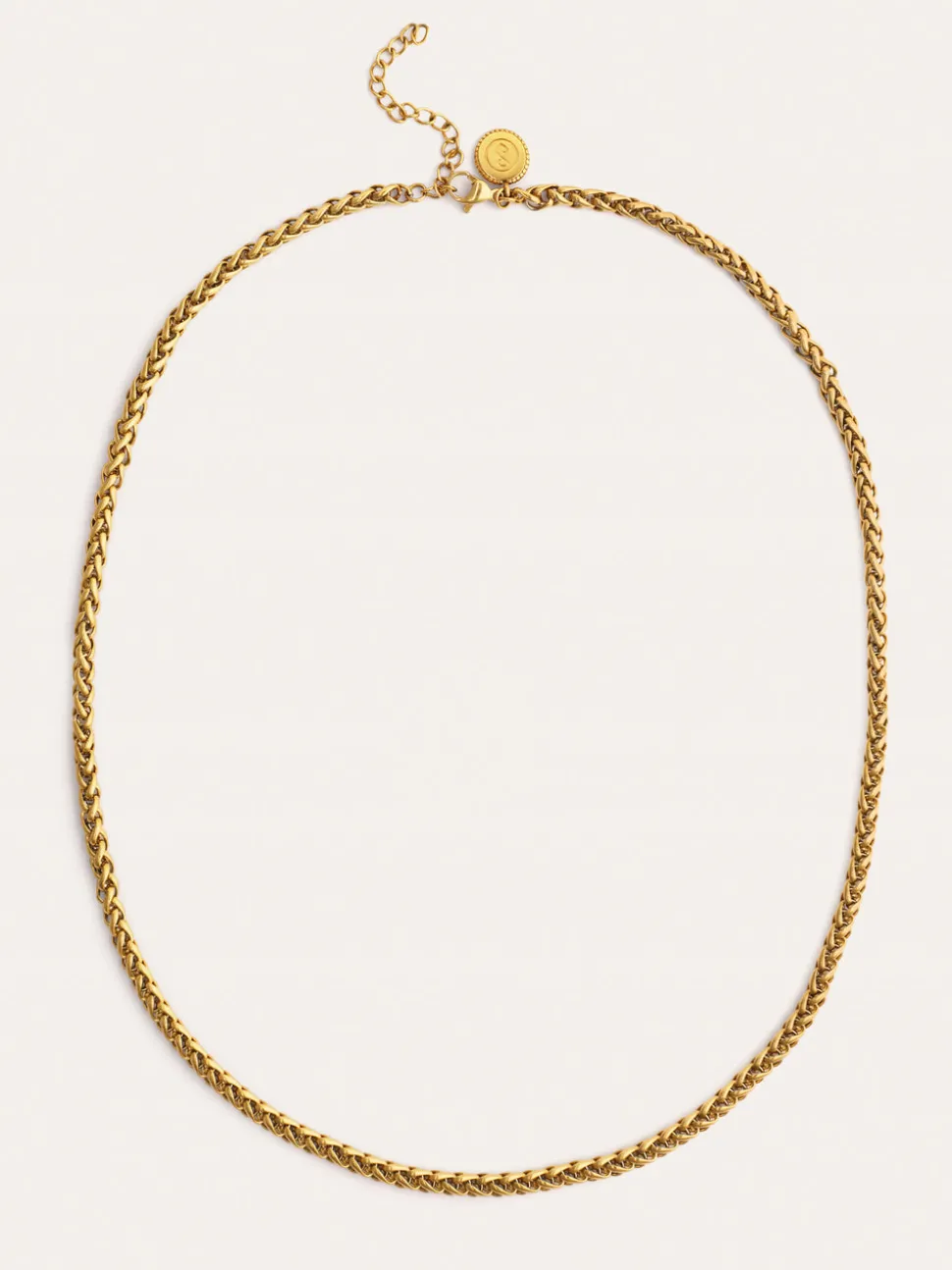 Collar Fine Disco Acero Baño Oro