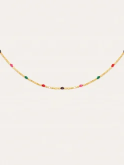 Collar Fine Enamel Miel Baño Oro