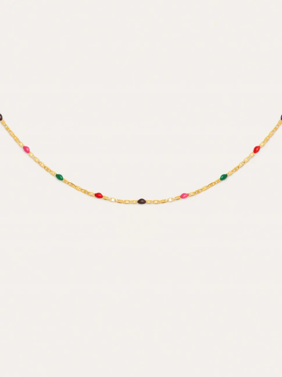 Collar Fine Enamel Miel Baño Oro