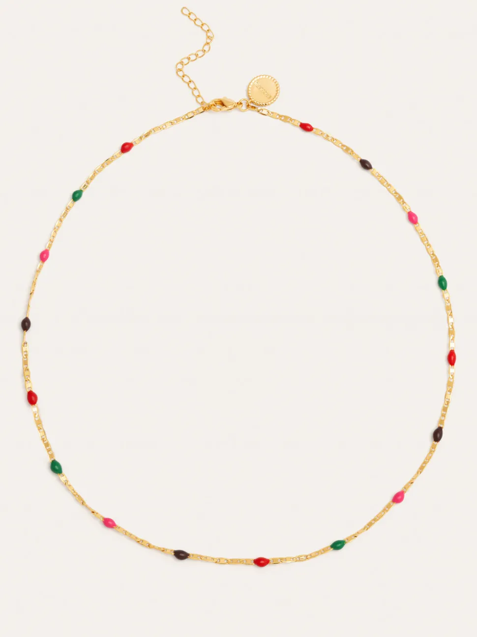 Collar Fine Enamel Miel Baño Oro