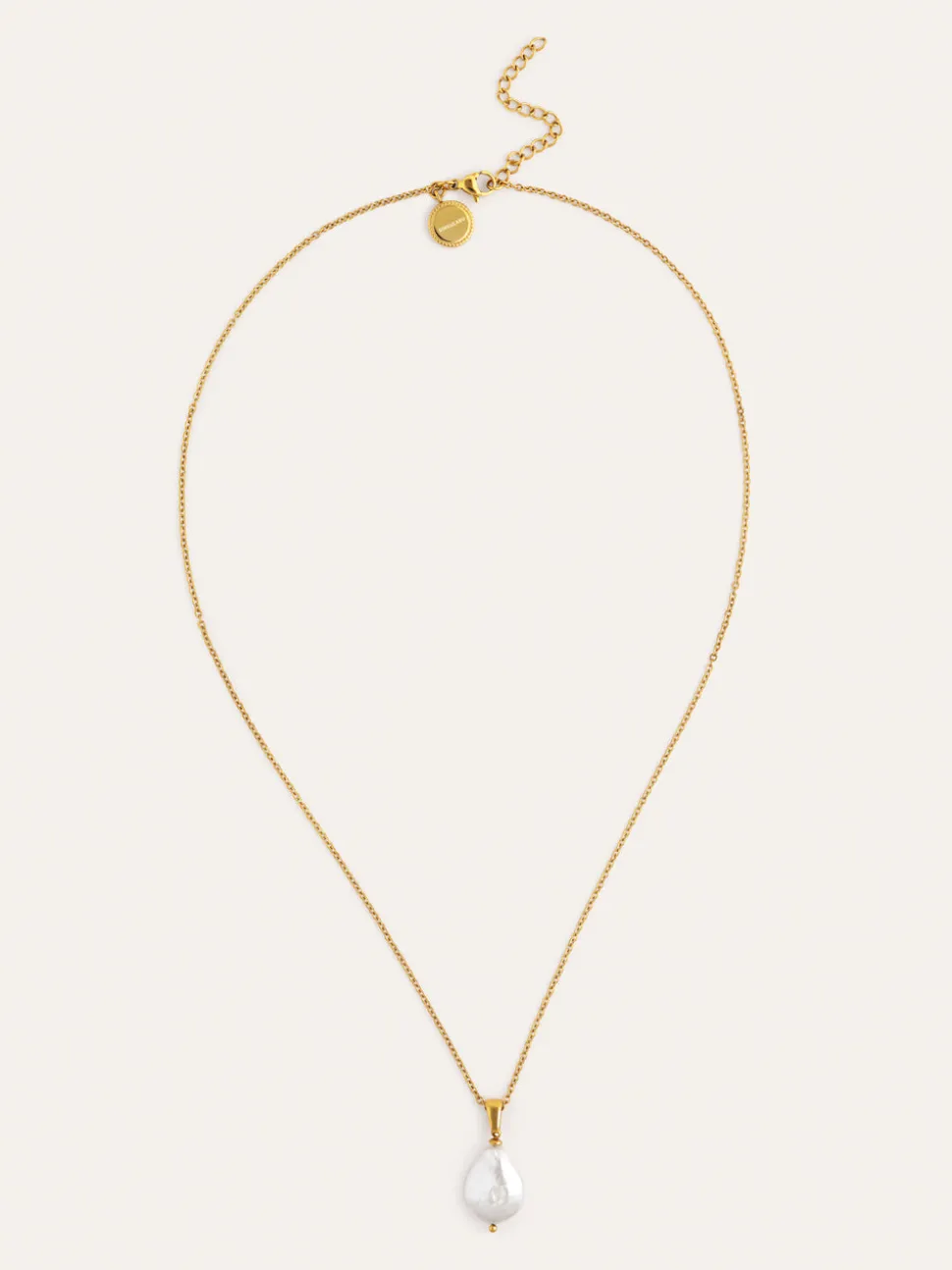 Collar Gala Perla Acero Baño Oro