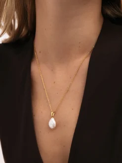 Collar Gala Perla Acero Baño Oro
