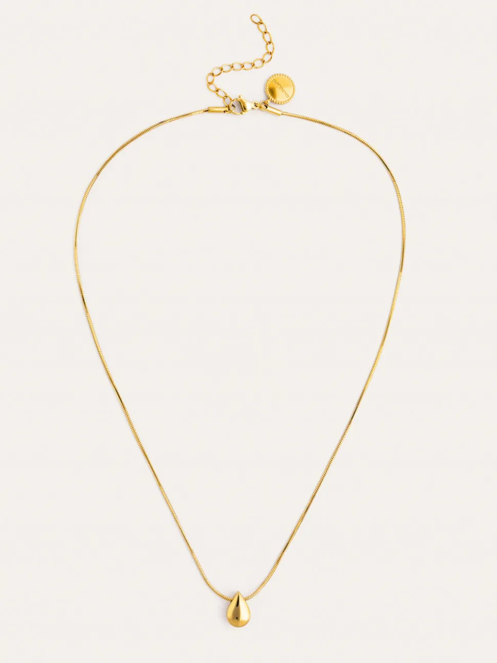 Collar Gota Drop Acero Baño Oro