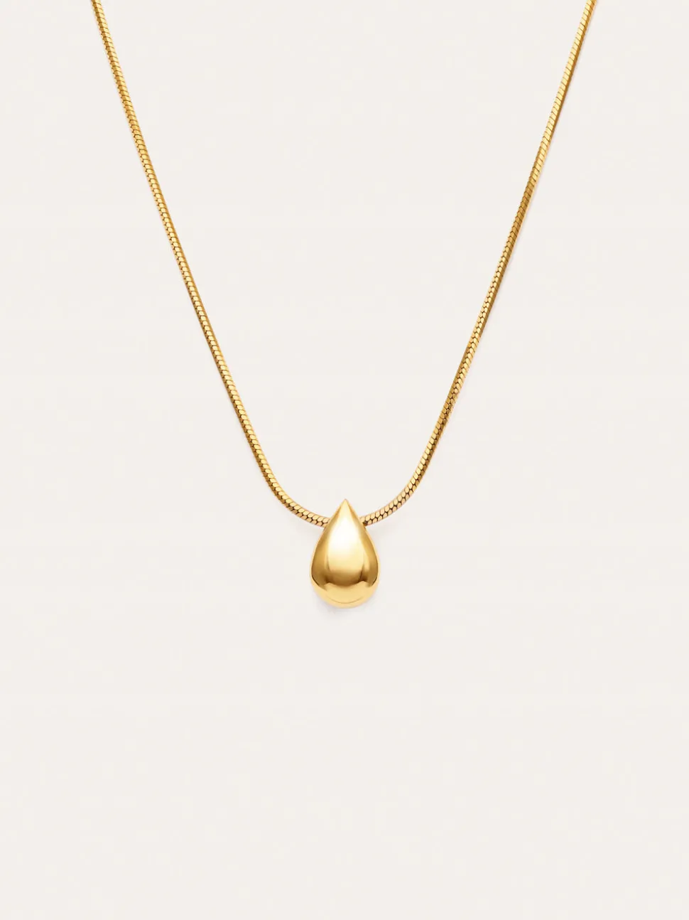 Collar Gota Drop Acero Baño Oro