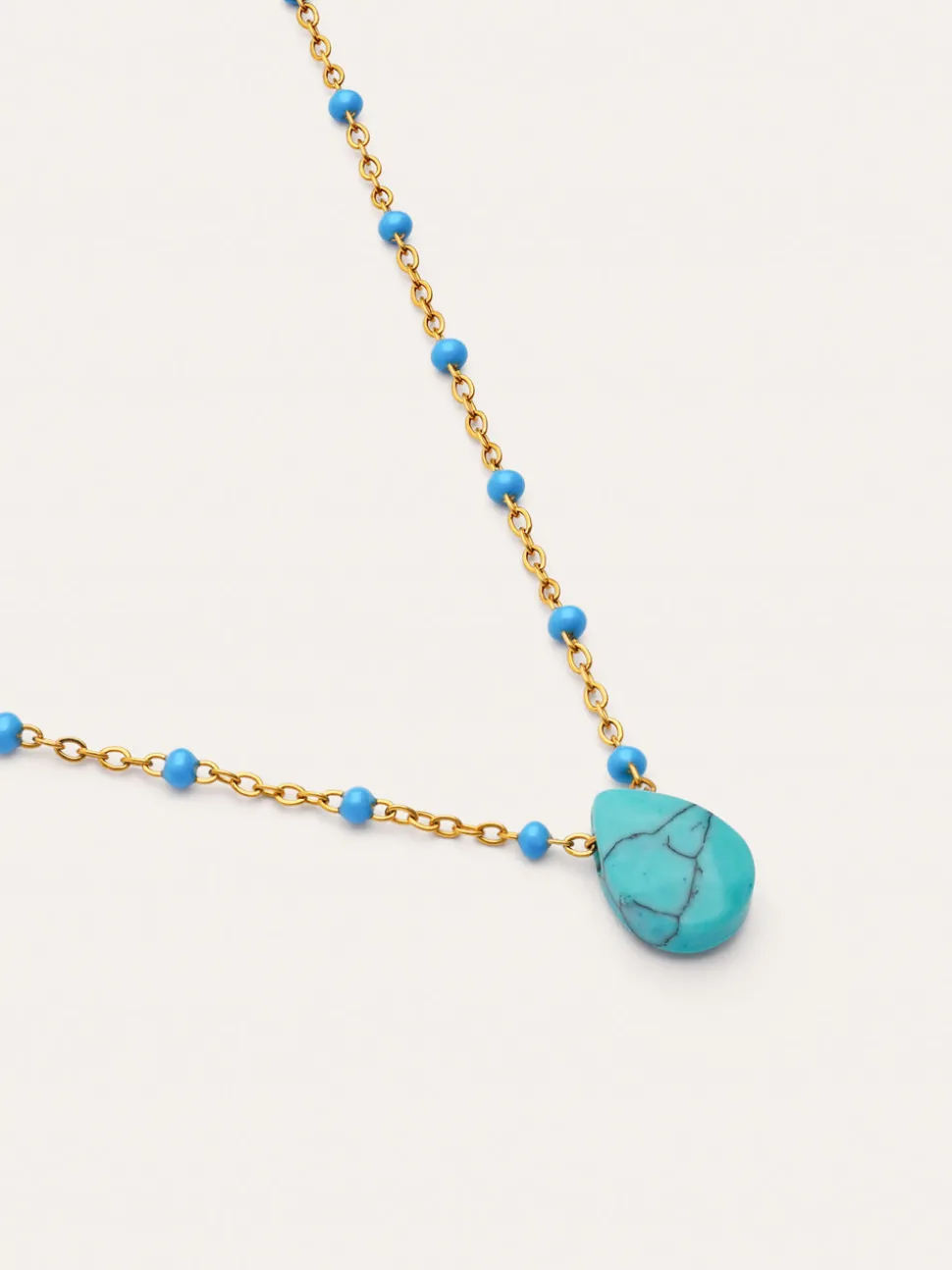 Collar Hydra Azul Acero Baño Oro