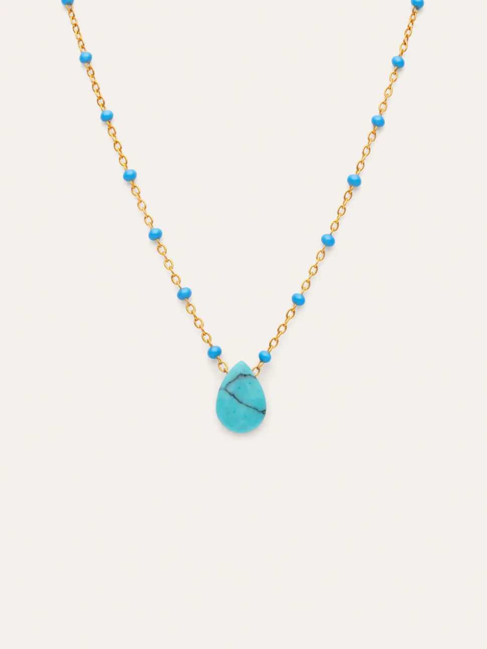 Collar Hydra Azul Acero Baño Oro
