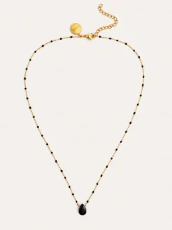 Collar Hydra Negro Acero Baño Oro