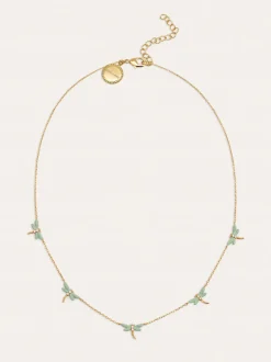 Collar Libélula Baño Oro
