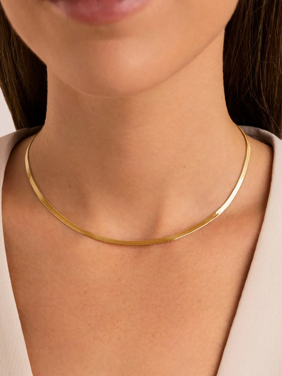 Collar Lisse S Acero Baño Oro