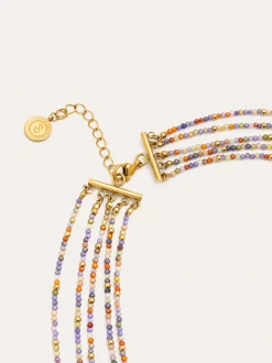 Collar Long Crystals Cleopatra Acero Baño Oro