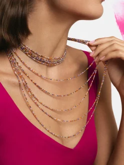 Collar Long Crystals Cleopatra Acero Baño Oro