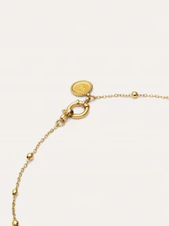 Collar Long Dots Acero Baño Oro
