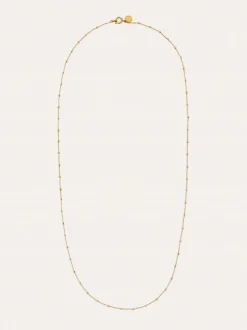 Collar Long Dots Acero Baño Oro