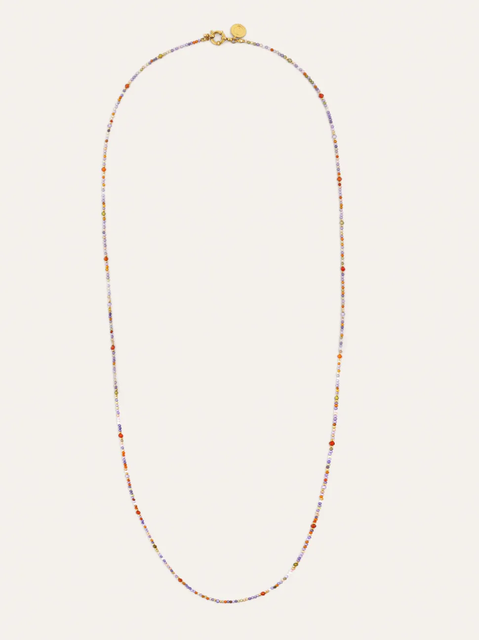 Collar Long Full Crystal Summer Acero Baño Oro