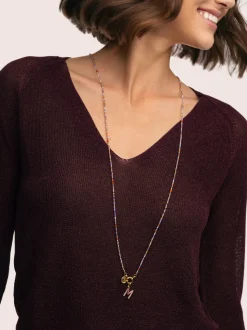 Collar Long Full Crystal Summer Acero Baño Oro