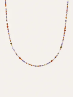 Collar Long Full Crystal Summer Acero Baño Oro