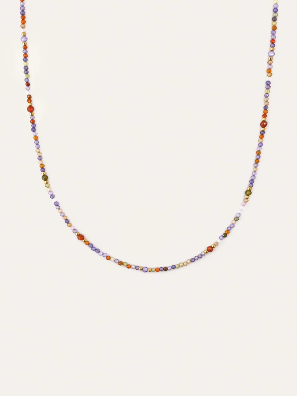 Collar Long Full Crystal Summer Acero Baño Oro