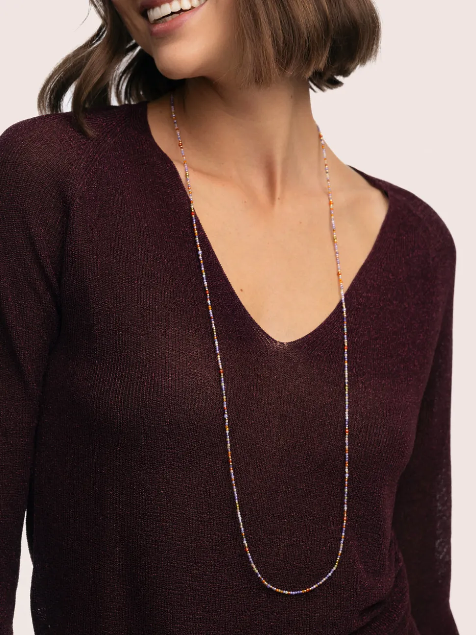 Collar Long Full Crystal Summer Acero Baño Oro