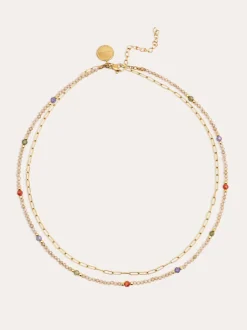 Collar Long Glam Acero Baño Oro